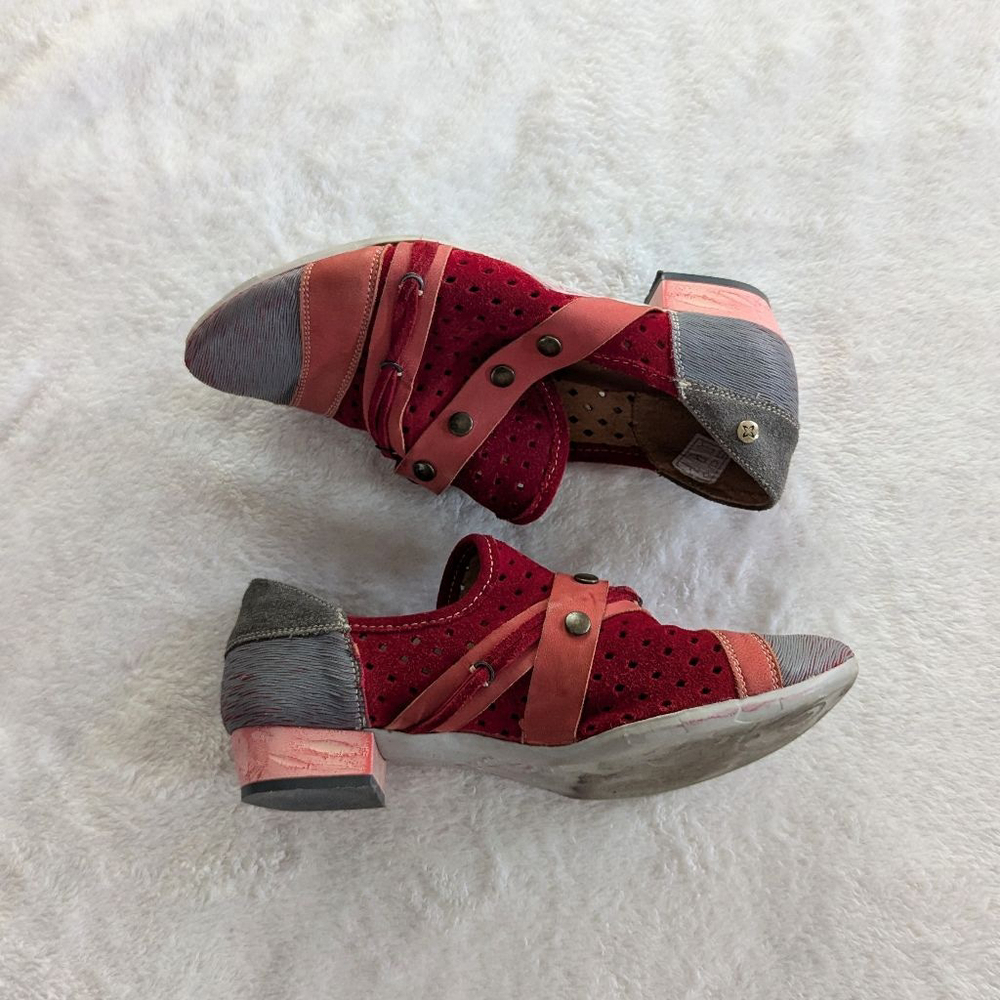 Maciejka Polish Red Suede Perforated Leather Shoes - Eu Size 39 — image 2 of 8